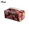 1PC Flower Embroidery Storage Bag, Chinese Style Fabric Drawer, Desktop Creative Tissue Bag, Home Decoration