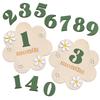 Wooden Baby Monthly Milestone Cards Flowers Double Sides Number Month Girls Boys Newborn Photography Props Accessories