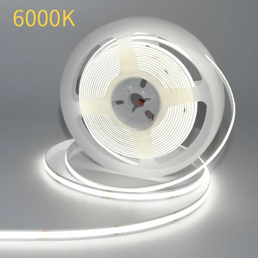 DC12V 24V COB LED Strip Light Flexible Tape Ribbon LED Light For Room Decor Backlight 3000-6000K Linear Dimmable 1M 2M 3M 5M 10M