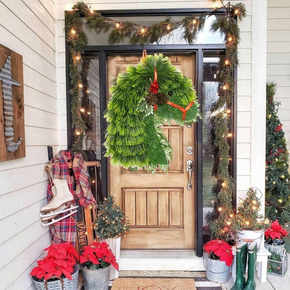 

Искусственный венок из конской головы, изысканный зеленый венок, подвеска для балкона зелёный