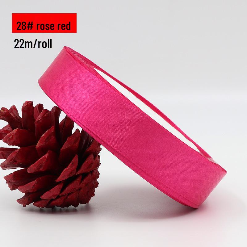 2.5cm Polyester Woven Ribbon for Flower Gift Packaging, Wedding Cakes, and Decorations in Silk Colors