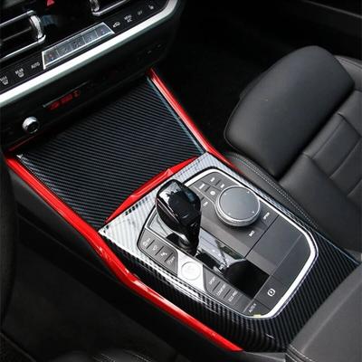 6PCS LHD Car Console Gear Shift Decorative Frame Covers Trim Interior Sticker Auto Accessories For BMW 3 Series G20 G28 -21