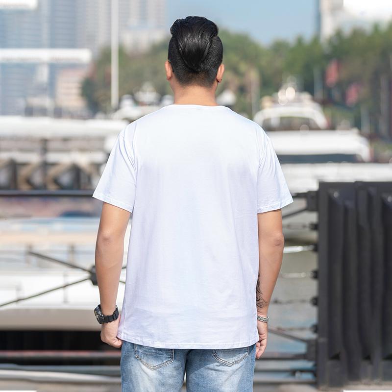 Tricou largi pentru bărbați de mărime mare M-7XL 8XL Tricou cu mâneci scurte pentru bărbați, culoare uni, cu gât rotund