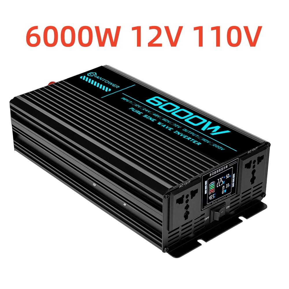 Pure Sine Wave Inverter DC 12V To AC 220V/110V 1000W 1600W 3000W 4000W 5000W 6000W Power Converter Car Solar Inverter
