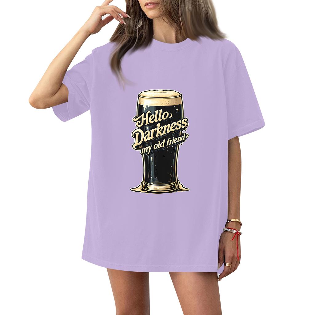 ( Darknss My Old Freend) Women's Fashion Casual Short-Sleeve Neck St. Patrick's Day Printed Shirt/T-Shirt Top