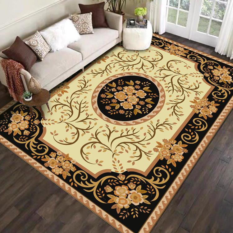 European Style Living Room Carpet Dirt Resistant and Easy To Maintain European Style Retro Carpet Household Bedroom Bedside Carpet