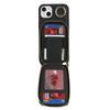 For iPhone 15 Plus/14 Plus Case with Zipper Pouch/Ring Kickstand/Strap Litchi Texture PU+TPU Phone Cover