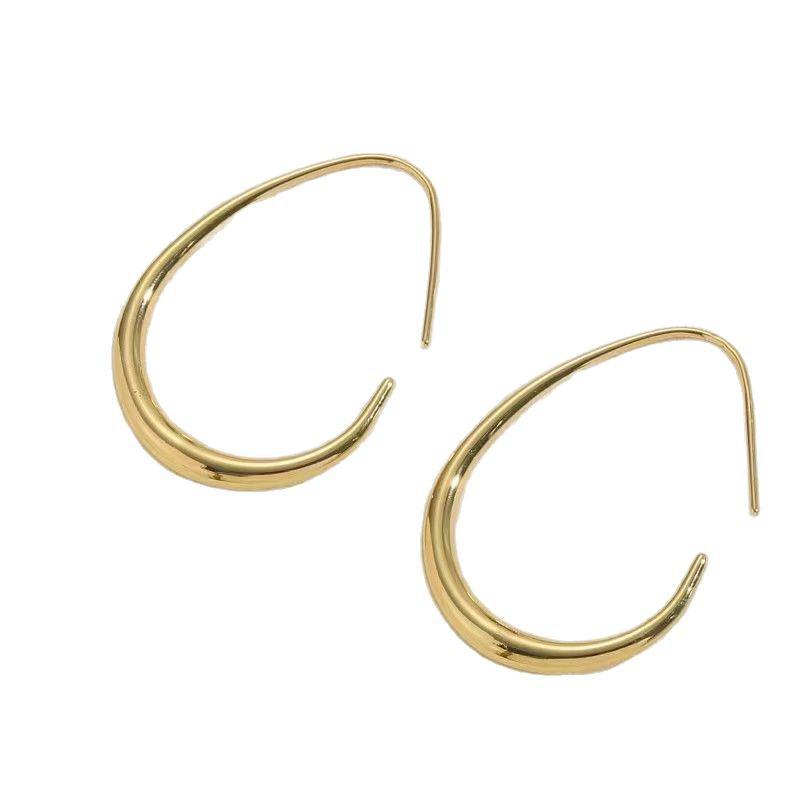 Elegant Water Drop Earrings: European & American Design, Light-Sensitive, Cold Style, Unique & Simple Hoop Earrings for Women