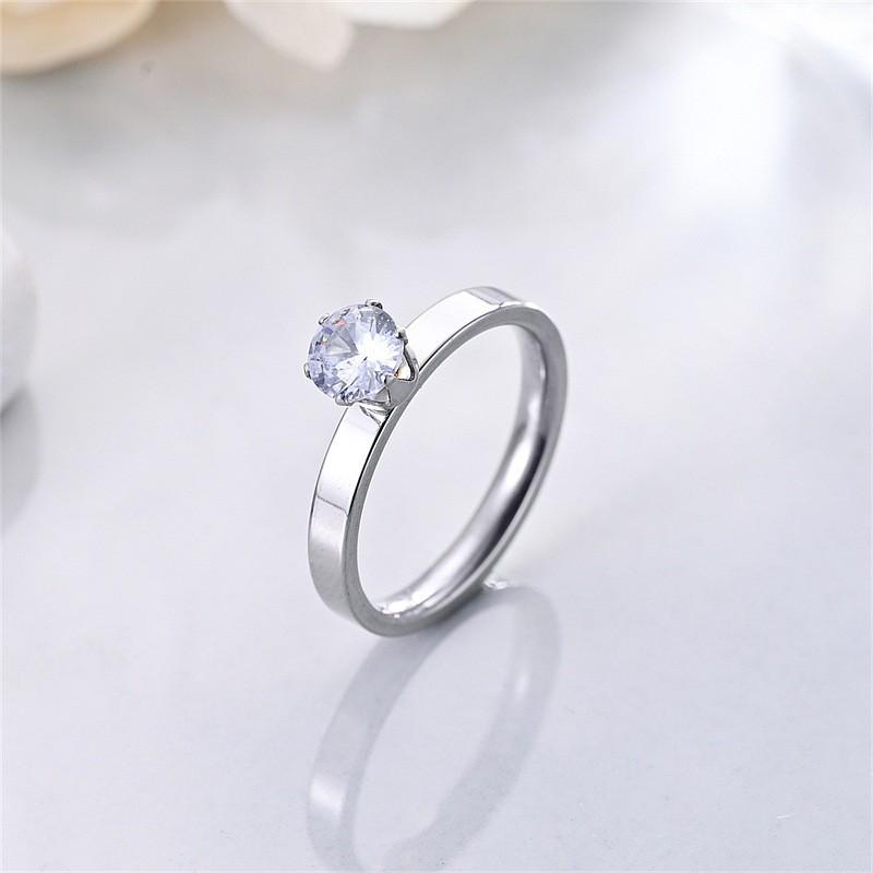 Niche Diamond-Set Titanium Steel Couple Ring - High-End Luxury Jewelry
