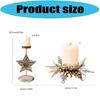 Iron Candle Holders Stand with Christmas Snowflake Star Butterfly Tree Pattern Candlestick for Home Tabletop Decoration
