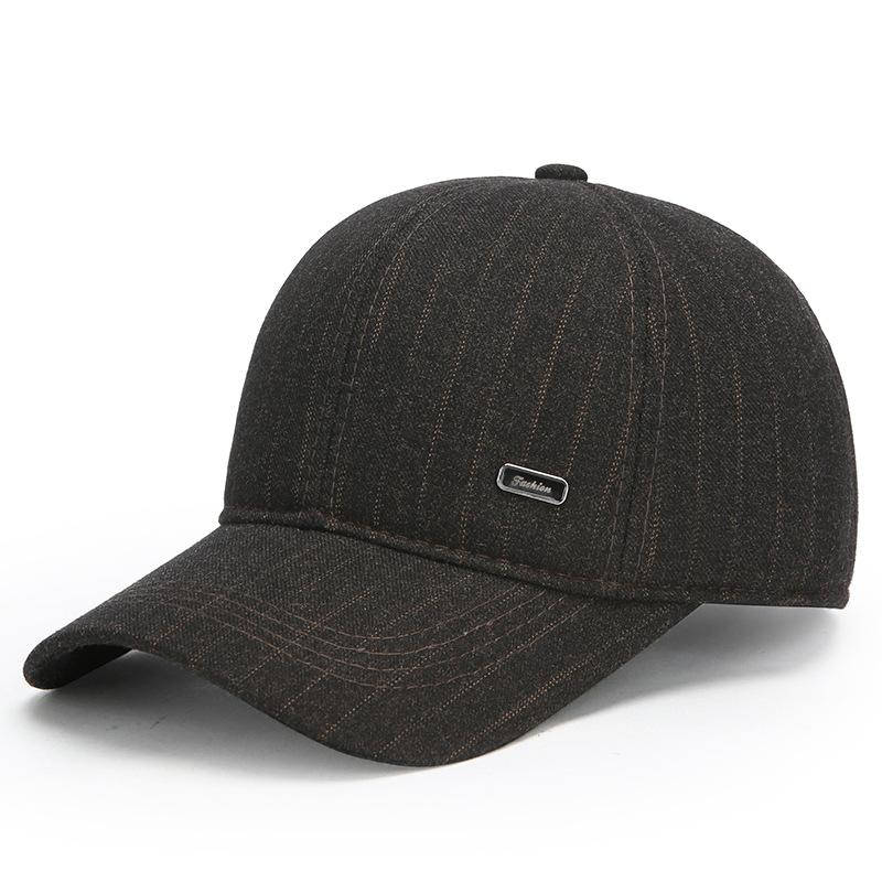 

Мужская шапка, шерстяная бейсболка, теплая защитная кепка для ушей, осень-зима, толстая хлопковая кепка среднего возраста кофейный