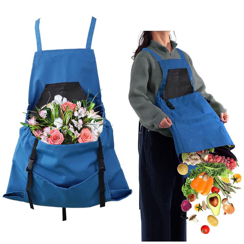 Large Pocket Gardening Apron with Quick Release for Harvesting