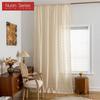 1PC Nuan Series Bohemian Tassel Hollow Sheer Curtain French Retro Translucent Gauze Curtain for Living Room Bedroom Balcony Window Home Decor