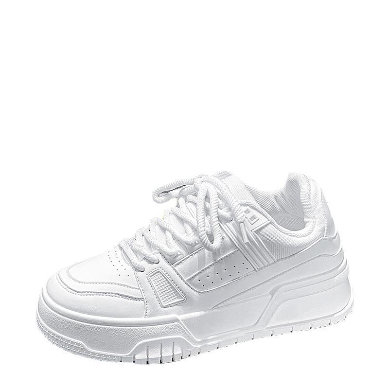 Men's Black Spring Casual Sneakers with Thick Soles for Work and Sports
