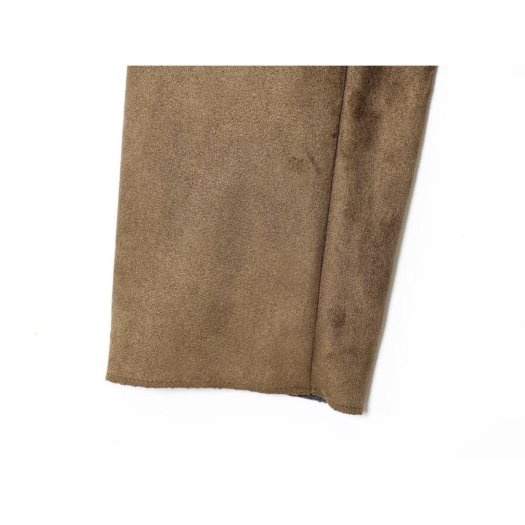 Fashionable Women's Lapel Long-sleeved Suede Textured Jacket Coat For Women