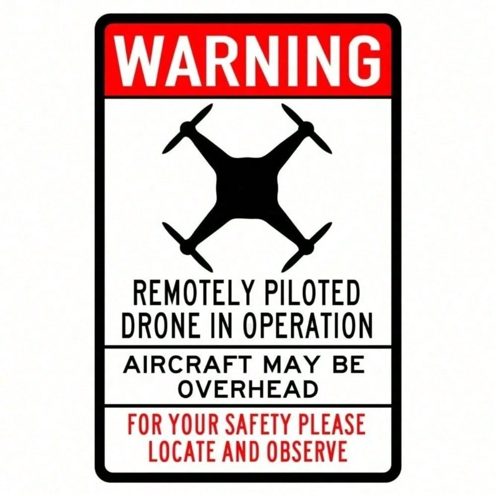DJI Drone No Fly Zone Sign, Aircraft Warning & Safety Sign, Heavy Duty Aluminum Outdoor Sign for Drone Operation Safety, Drone F разноцветный
