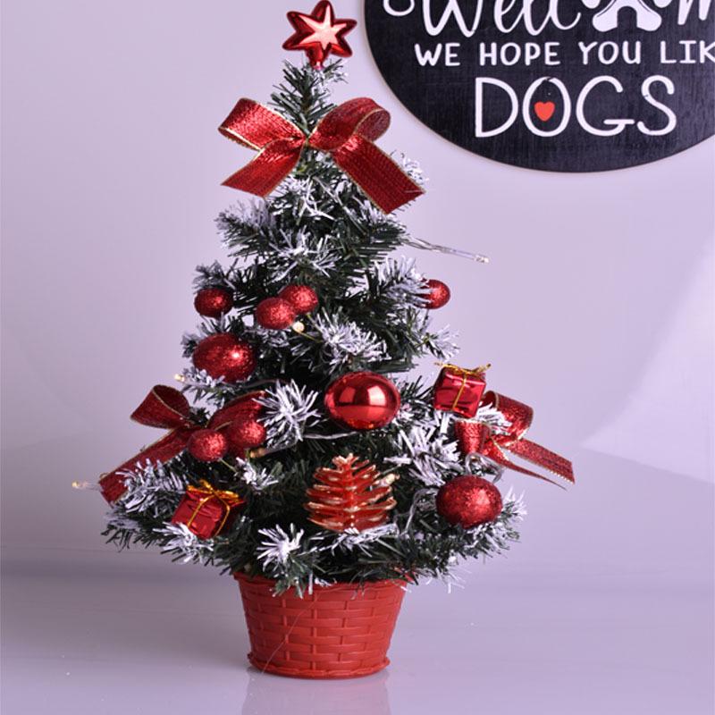 Mini Artificial Christmas Tree with Lights: 30cm/40cm Tabletop Decoration with Ornaments