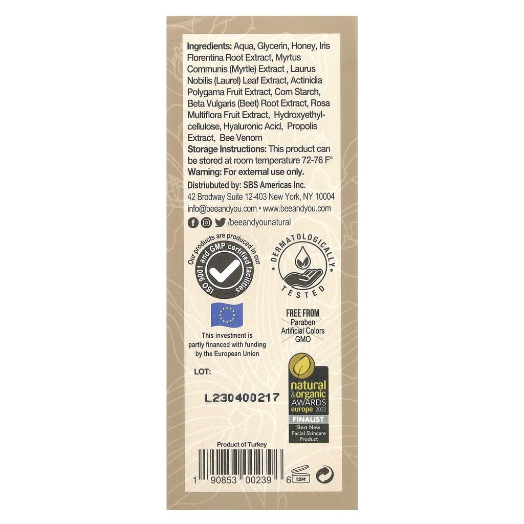 Bee & You, Moisturizing Anti-Aging Face Serum, 30Ml(1.01Fl Oz)