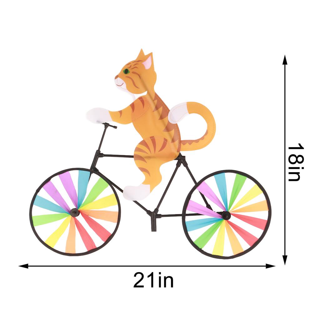Gelbe Katze Fahrrad Windmühle Windspiel Tier Windspiel Ornamente