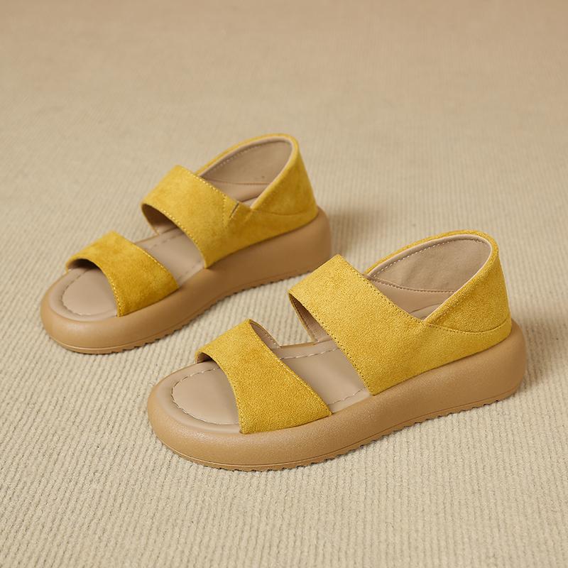 Summer Sandals For Women Spring New Flat Roman Shoes Beach Sandals Soft Sole Large Size Flower Sandals For Women Platform