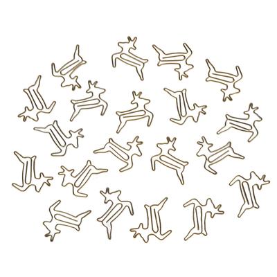 20Pcs Paper Clips Iron Rustproof Lightweight Colorfast Multifunctional Deer Shape Cute Unique Paperclips for Office