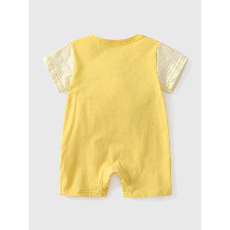 2025 New Style Girls' Pure Cotton Short-Sleeve Romper Newborn Baby Summer Thin One-Piece Crawling Suit Infant Duckling Summer Outfit