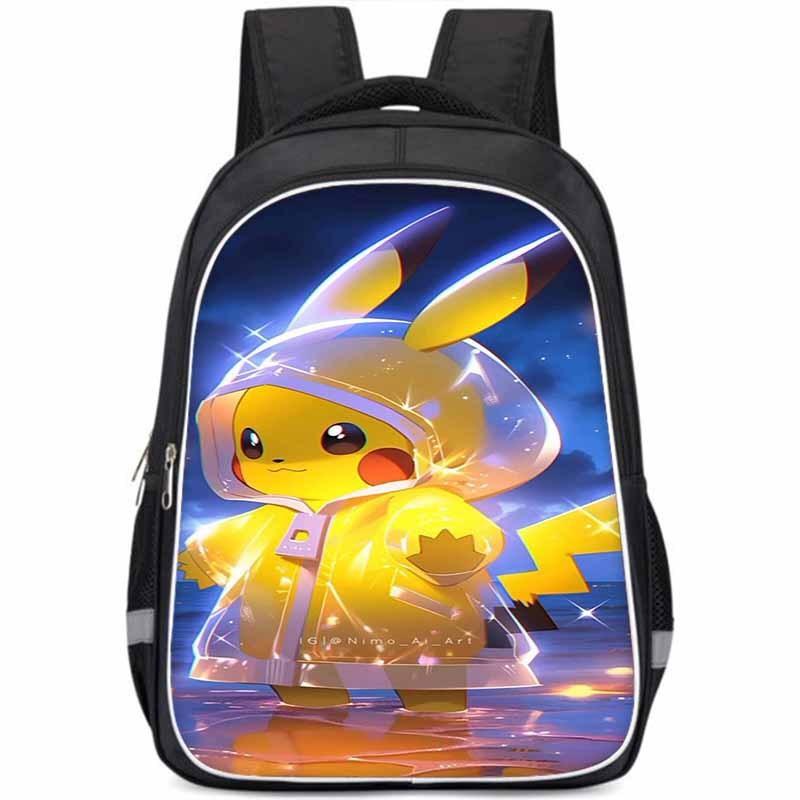 Pikachu Large Capacity Lightweight 3d Oxford Cloth Kids Backpack For School Education