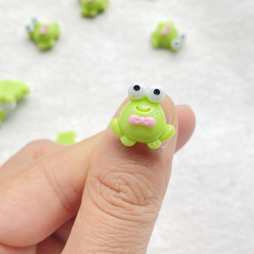 20Pcs Cute Mini Cartoon Frog Nail Art Resin Designer Charms DIY Craft For Nail 3D Decorations Jewelry