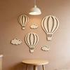Bohemians Nursery Decorations Wooden Hot Air Balloon and Cloud Wall Art Decors Nursery Wall Decors Farmhouse Home Decors