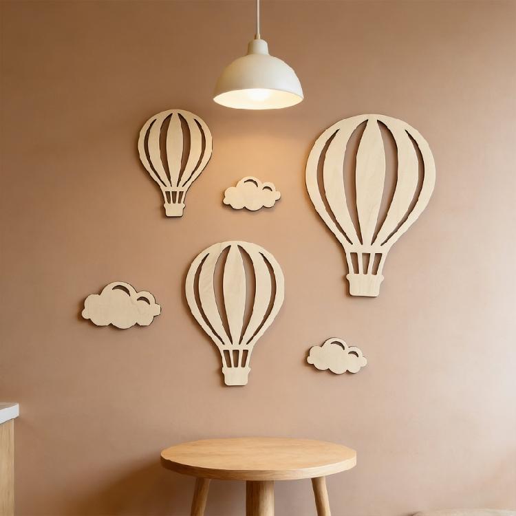 Bohemians Nursery Decorations Wooden Hot Air Balloon and Cloud Wall Art Decors Nursery Wall Decors Farmhouse Home Decors