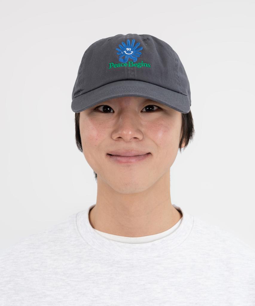 BIGWAVE COLLECTIVE Peace Run Washed Ball Cap (Slate)