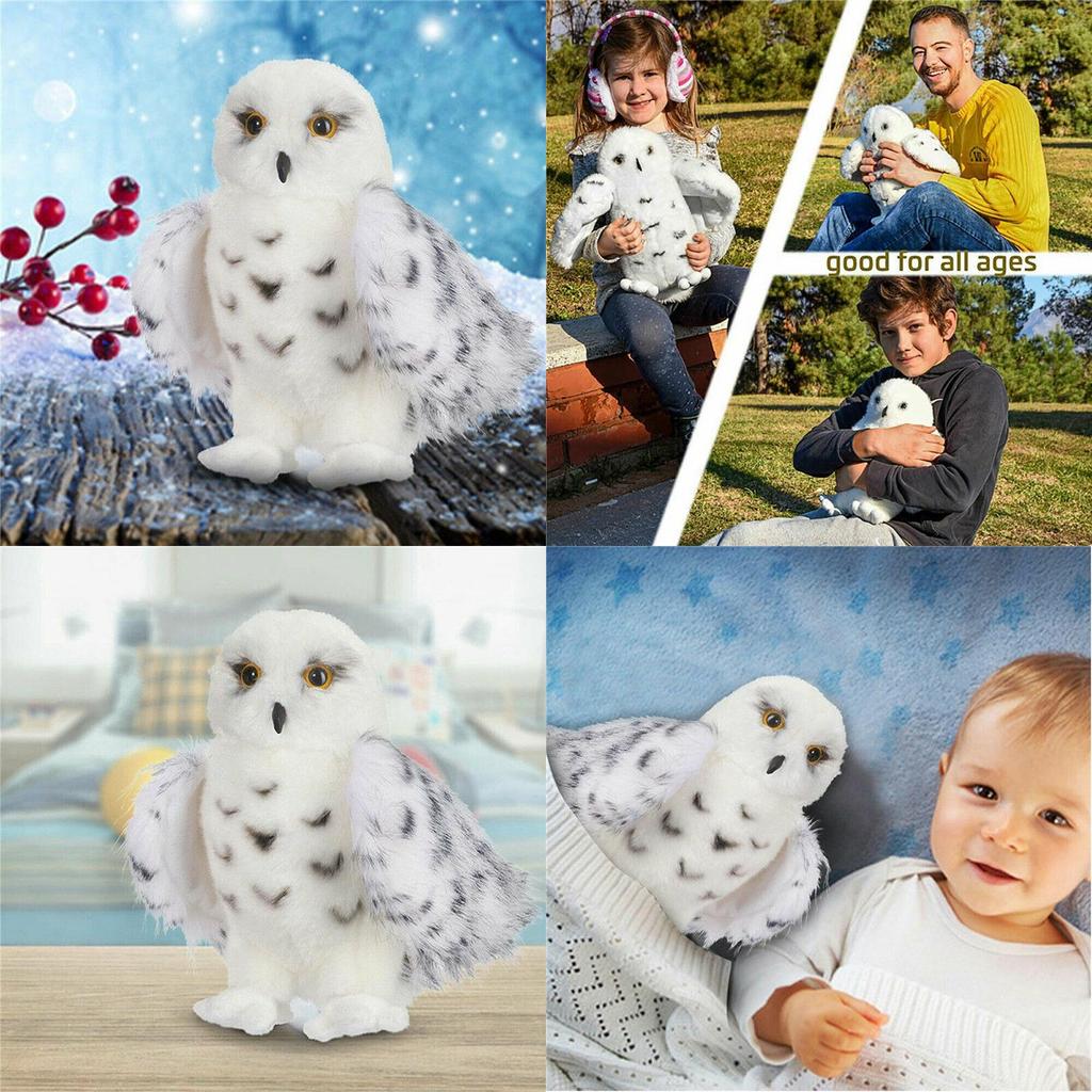 Adorable Wizard Snowy Owl Plush Toy Soft Stuffed Doll For Kids Christmas Gift
