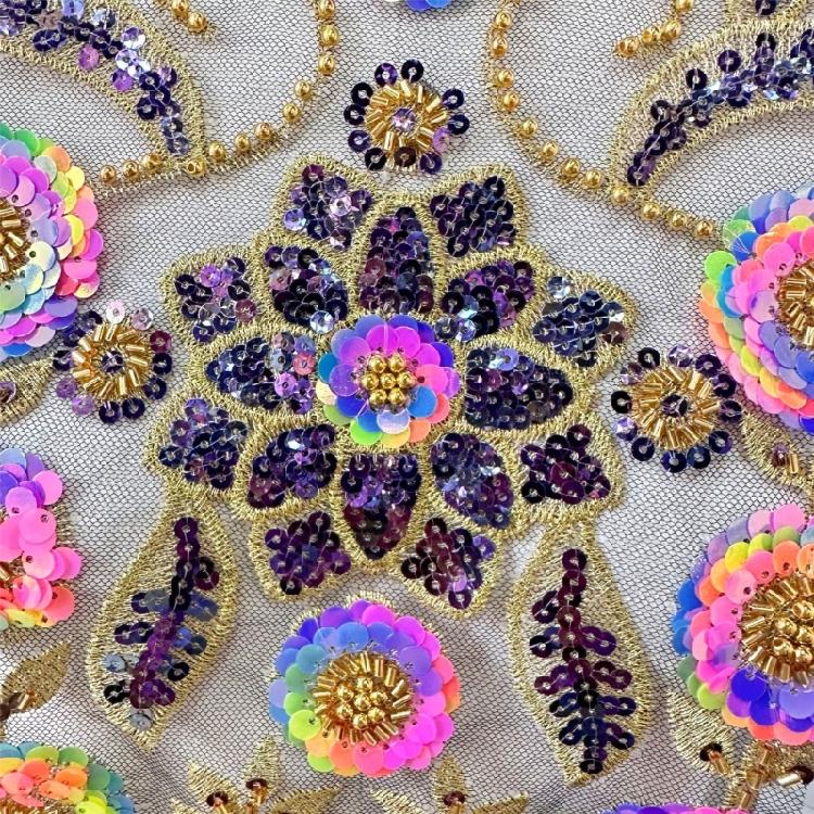 Embroidery Sequins Beads Applique Sewing on Beaded Collar Patches Wedding Dress Applique For Evening Gown Bridals Dress
