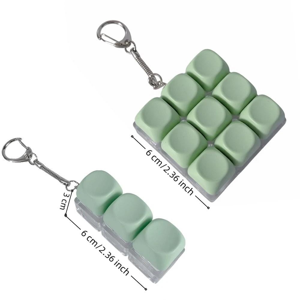 3/9 Keys Keycap Keychain Key Button Clicker Toy New Finger Keyboard  Adult