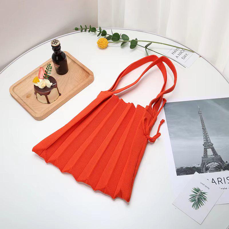 New Korean Style Pleated Knitted Shoulder Handbag for Women