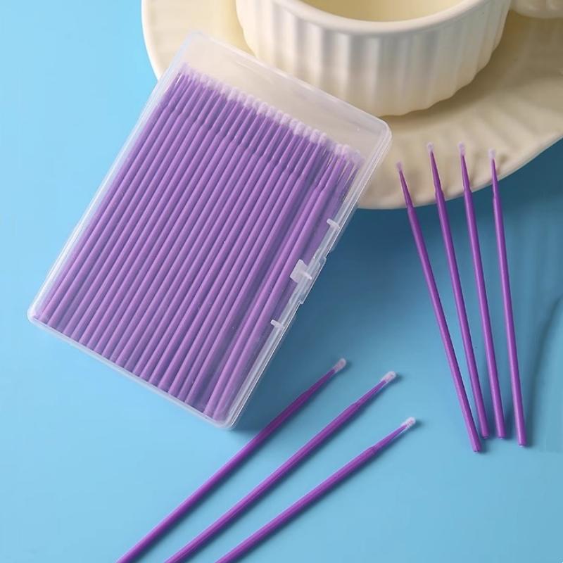 100 Stück/Beutel & 200 Stück/Box Einweg-Mikrobürste Wimpernverlängerung Einzelwimpern Entfernung Tupfer Mikrobürste für Wimpernverlängerung Werkzeuge
