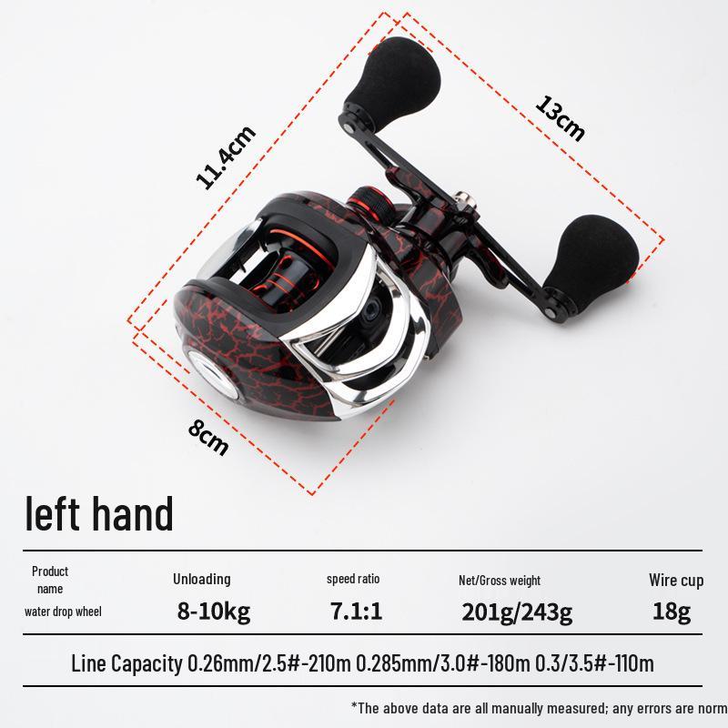 All-Purpose Long-Cast Black Bass Anti-Backlash All-Metal Water Drop Fishing Reel