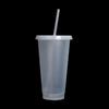 710ml Black White Straw Cup With Lid Color Change Coffee Cup Reusable Cups Plastic Tumbler Matte Finish Coffee Mug DROPSHIPPING