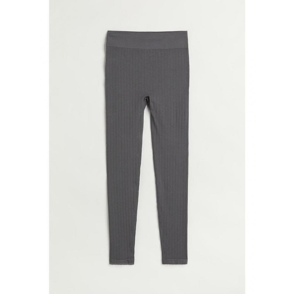 

H&M бесшовные леггинсы темно-серые 1028859004