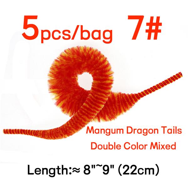 Bimoo 8"~9" Ny Magnum Dragon Tail Dobbel Farge Blandet Myk Syntetisk Chenille Saltvannsfiske Flue lokke Agnfisk bindemateriell