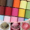 1 Rouleau Fil de Paille Raffia Naturel pour Chapeau d'Été Tricoté à la Main Crochet Sac à Main Coussin Paniers Matériau de Tricot Fils Colorés