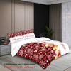 3-piece Christmas themed red checkered reindeer Santa Claus pattern print (1 duvet cover+2 pillowcases, no core) bedding set
