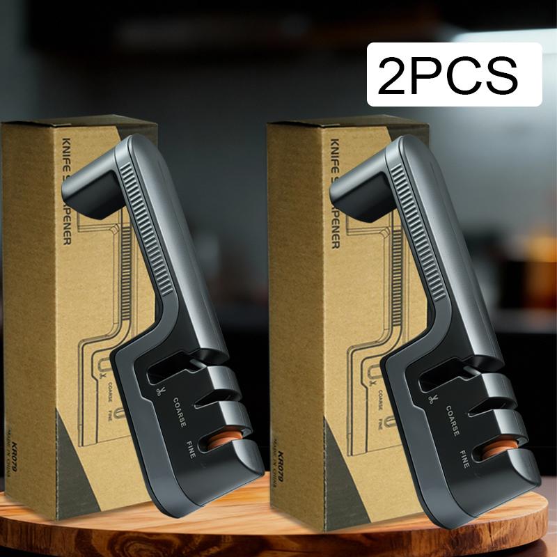 3-Stage Kitchen Knife Sharpener Quick-Sharpening Multi-Purpose Manual Whetstone for Chef's Knives Scissor Knife Sharpening