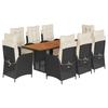 VidaXL Ensemble à Manger de Jardin avec Coussins 9 pcs, Table et Chaises avec Dossier Réglable, Meubles d'Extérieur, 3213367