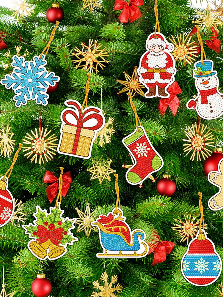 Christmas Pendant DIY Diamond Mosaic Merry Christmas Board Ornaments DIY Gifts Indoor Table Fireplace Decoration