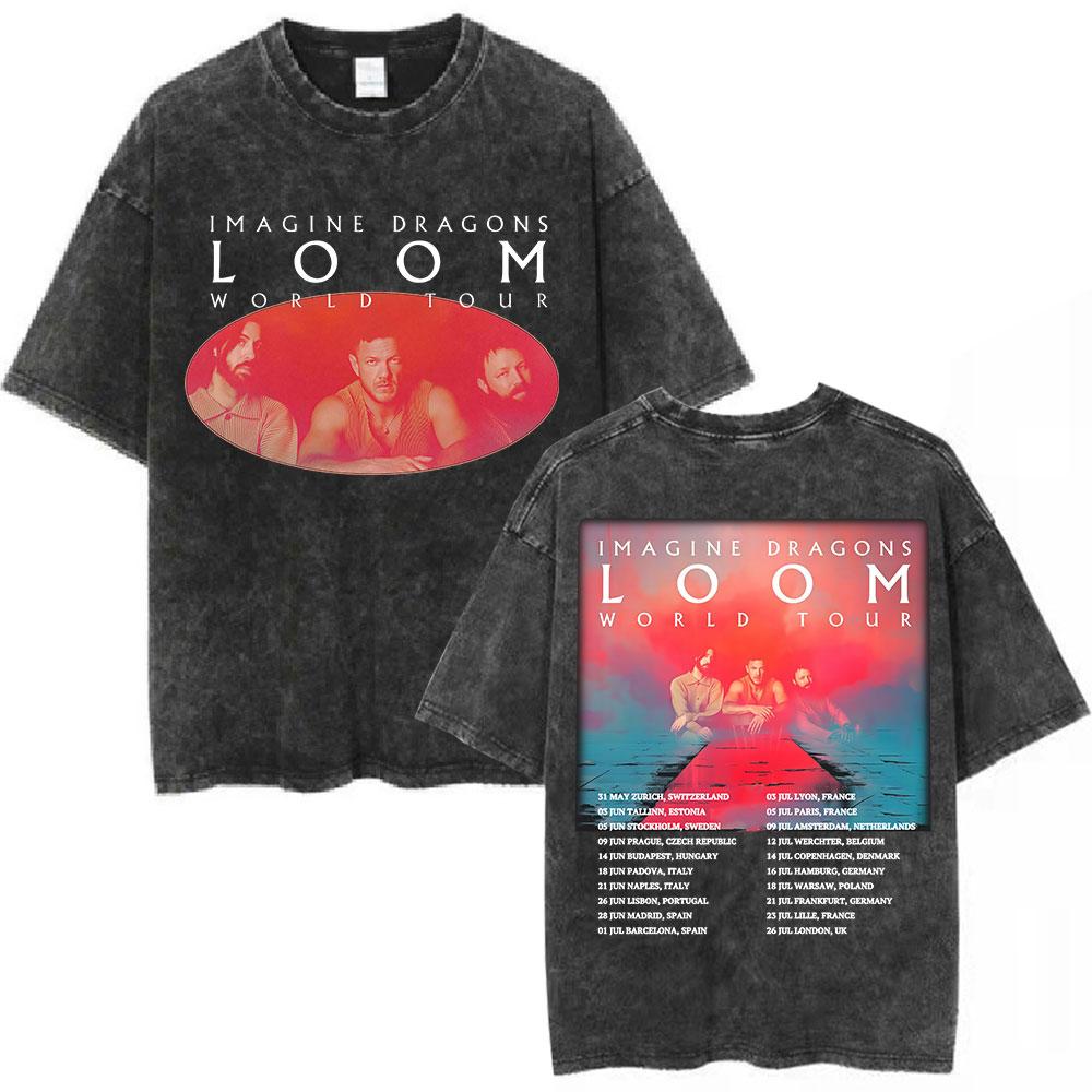 Vintage Washed Tshirts Imagine Dragons Reflections From The Vault of Smoke Mirrors T Shirt Mens Women Clothing Tshirts S