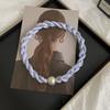 Pearl necklace twist silk scarf high-end neck protection scarf with shirt magnetic silk scarf simple scarf collarbone chain