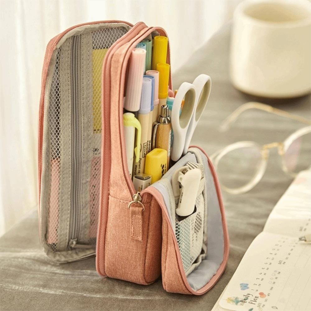 Double-layer Pen Storage Bag Large-capacity Student Stationary Boxes  School/Office