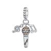 Cobre Diamante Microfone Musical Charme Contas Charms Compatível Com Pulseiras Autênticas Charme Contas Charms Colares Diy Joias Femininas
