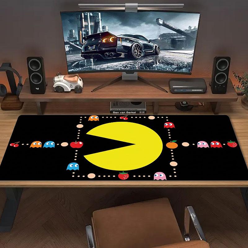 Pac-Man Large Size Mouse Pad Large Gaming Table Cushion Non-slip Laptop Tablet Big Mousepad XXL Mat Mini PC Playmat With Lock Edge